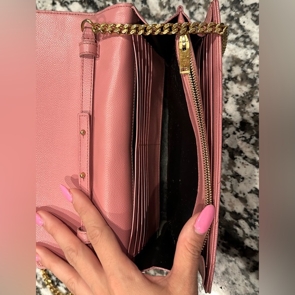 YSL SAINT LAURENT CHAIN WALLET IN GRAIN DE POUDRE - Picture 9 of 14